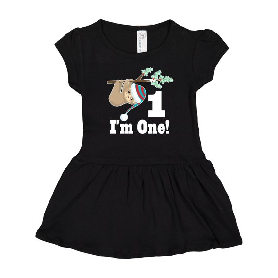 Inktastic First Birthday Sloth 1 Year Old Girls Baby Dress