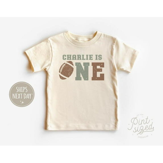 First Birthday Toddler Shirt - Vintage One Year Old Birthday Kids Tee - Football Season Natural Shirt, New Born, Baby Shower Gift, New Parents Gift