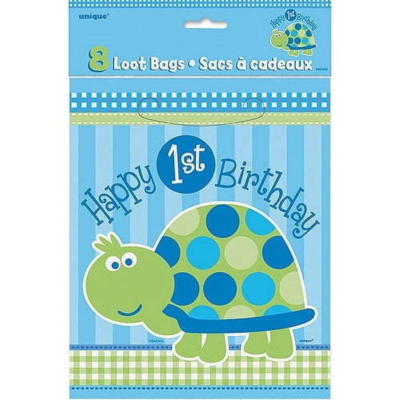 Turtle 1st Birthday Favor Bags (8ct)