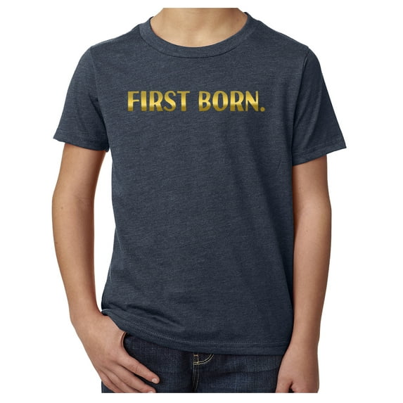 First Born shirt -Family Reunion youth T-shirts - Heather Navy MH200YFAM S63 XL