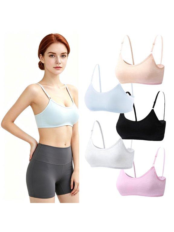 First Bra for Girls Wirefree Cami Bra for Growing Girls Bra for Stretching Girls Age 10-16
