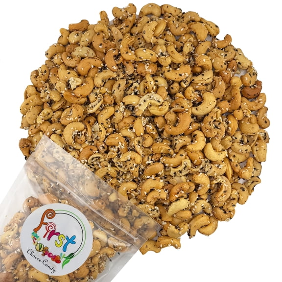 First Choice Candy Everything Bagel Cashews  Savory Seasoned Snack, 2 Pound