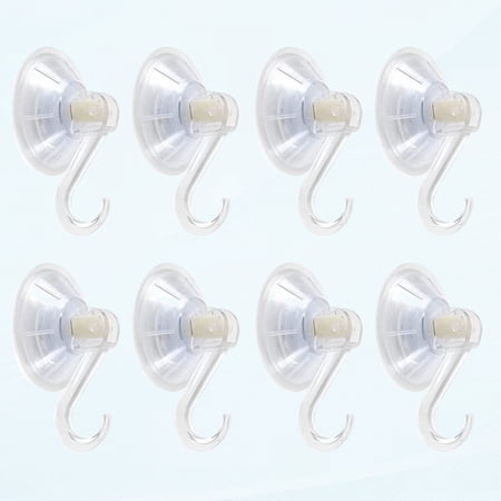 First Choice Clear Plastic Suction Cup Hooks, 8-Pack Extra Heavy Duty Hooks Power Lock Hooks Vacuum Seamless Hooks Smooth Waterproof and Oilproof Wall Shower Kitchen Window Bathroom Bracket