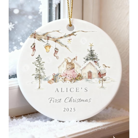 First Christmas 2025 Personalized Name Ornament — Ceramic Keepsake for ...