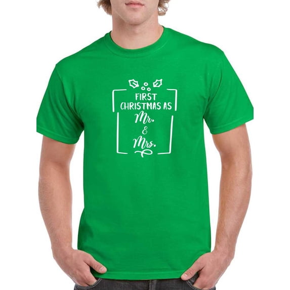 First Christmas As Mr. And Mrs. T-Shirt Men -Smartprints Designs, Male 5X-Large