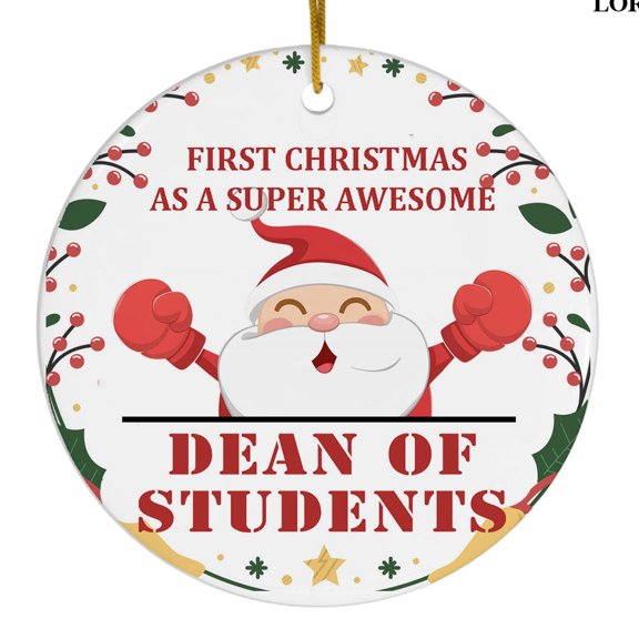 First Christmas, Dean Of Students Ceramic Ornament, New Career Gift, Holiday Tree Decor