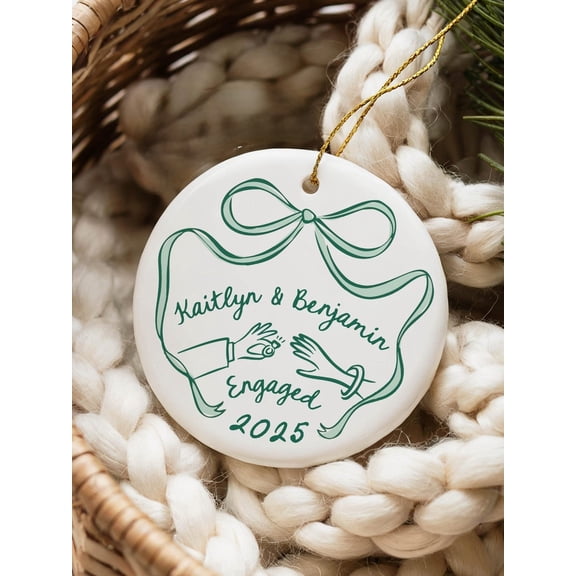First Christmas Engaged Ornament, Engagement Christmas Ornament, Personalized First Christmas Keepsake, Engaged Christmas Gift for Couple