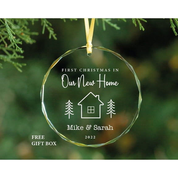First Christmas In Our New Home Glass Ornament