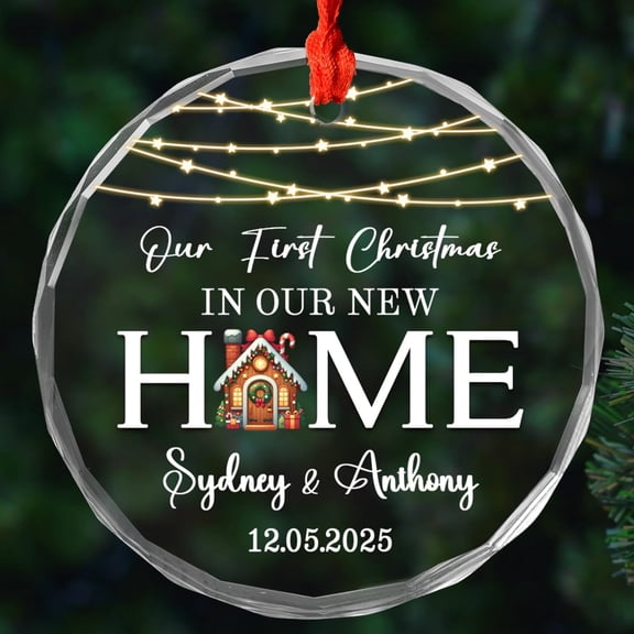 Our First Christmas Living Together Glass Ornament, Cute Mr & Mrs Snowman Ornament Gift for Newlywed Couple Married, Date/Names Couple Snowman 1st Xmas Together Ornaments