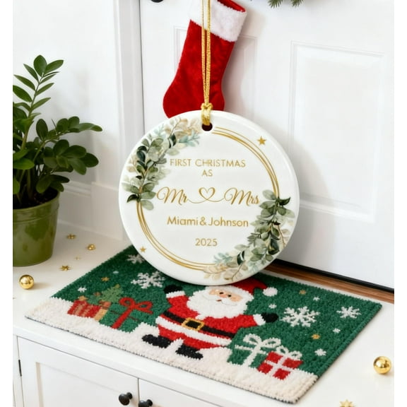 First Christmas Married Ornament Gift, for Newlywed Couple, Personalized Gift, Married Couple Gift, First Christmas As Mr & Mrs Ornament