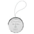 thumbnail image 1 of Our First Christmas as Mr & Mrs - 2021 - Laser Engraved 3-1/4-inch Etch Handmade Xmas Round Clear Etched Crystal Glass Circle Inspirational Christmas Ornament with String, 1 of 3