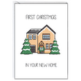 thumbnail image 1 of First Christmas in Your New Home Card – Cute House and Holiday Trees Design – Envelope Included, Blank Inside – Perfect for New Homeowners Celebrating Their First Christmas, 1 of 3