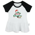 thumbnail image 1 of My First Christmas Novelty Dresses For Baby, Newborn Babies Skirts, Infant Princess Dress, 0-24M Kids Graphic Clothes (Black Raglan Dresses, 12-18 Months), 1 of 4