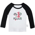thumbnail image 1 of My First Christmas Novelty T shirt For Baby, Newborn Babies T-shirts, Infant Tops, 0-24M Kids Graphic Tees Clothing (Long Black Raglan T-shirt, 18-24 Months), 1 of 4