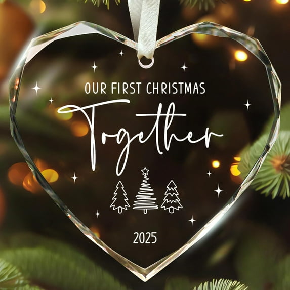 Our First Christmas Together Ornament 2025 - Wedding Gifts - Wedding Gifts for Couples 2025 - Future Mr and Mrs, Married Couple Gift Ideas - Glass 1st Christmas Together Ornament