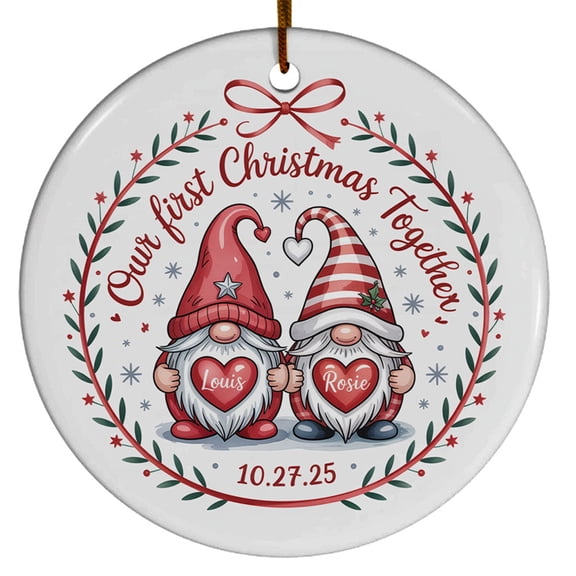 Our First Christmas Together Ornament, Ornament 1st Christmas 2025 Gift for Lover Him Her Girlfriend Boyfriend Dating Anniversary, Customized Couple Name Date