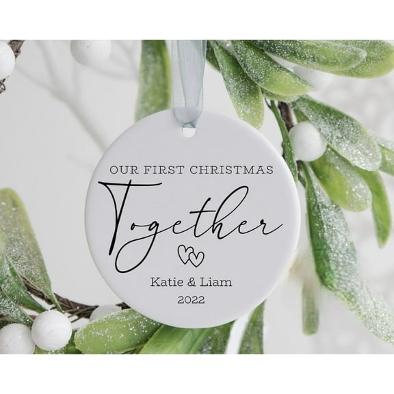 First Christmas Together, Personalised Ceramic Ornament, Couples Gift, First Christmas Bauble, Keepsake Decoration, Boyfriend Girlfriend