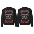thumbnail image 1 of First Christmas With My Hot New Husband Wife Classic Newlywed Matching His and Hers Couples Sweatshirt Christmas Matching Couple Crewneck Sweater, 1 of 6