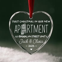First Christmas in New Apartment Ornament Personalized 2025 Gift for Couples or Roommates, Custom Address Keepsake
