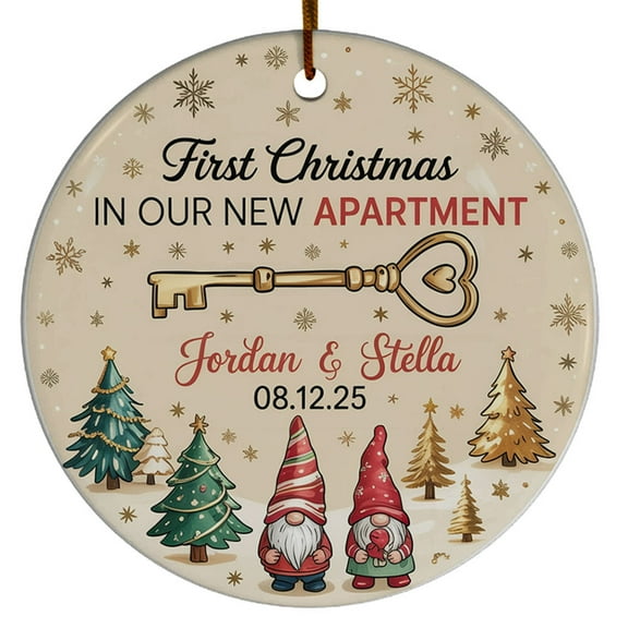 First Christmas in Our Apartment Ornament, 1st Christmas in Our New Apartment Ornament Gift for Mr Mrs Housewarming Couple Newlywed