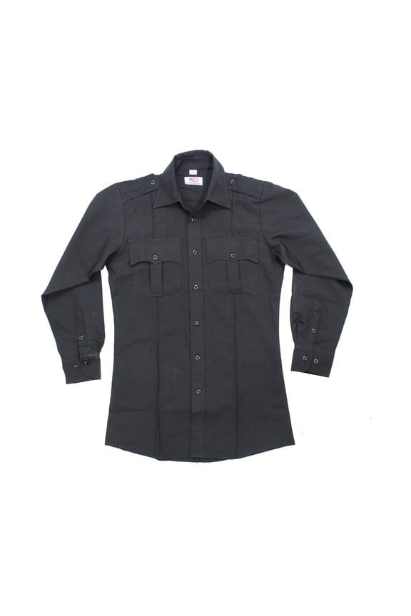 100% Polyester Long Sleeve Uniform Shirt - Black - 2XL