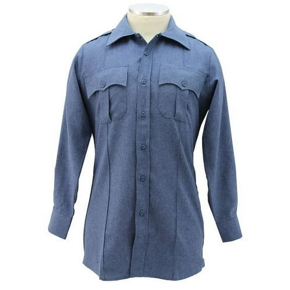 First Class 100% Polyester Long Sleeve Uniform Shirt - French Blue - 5XL