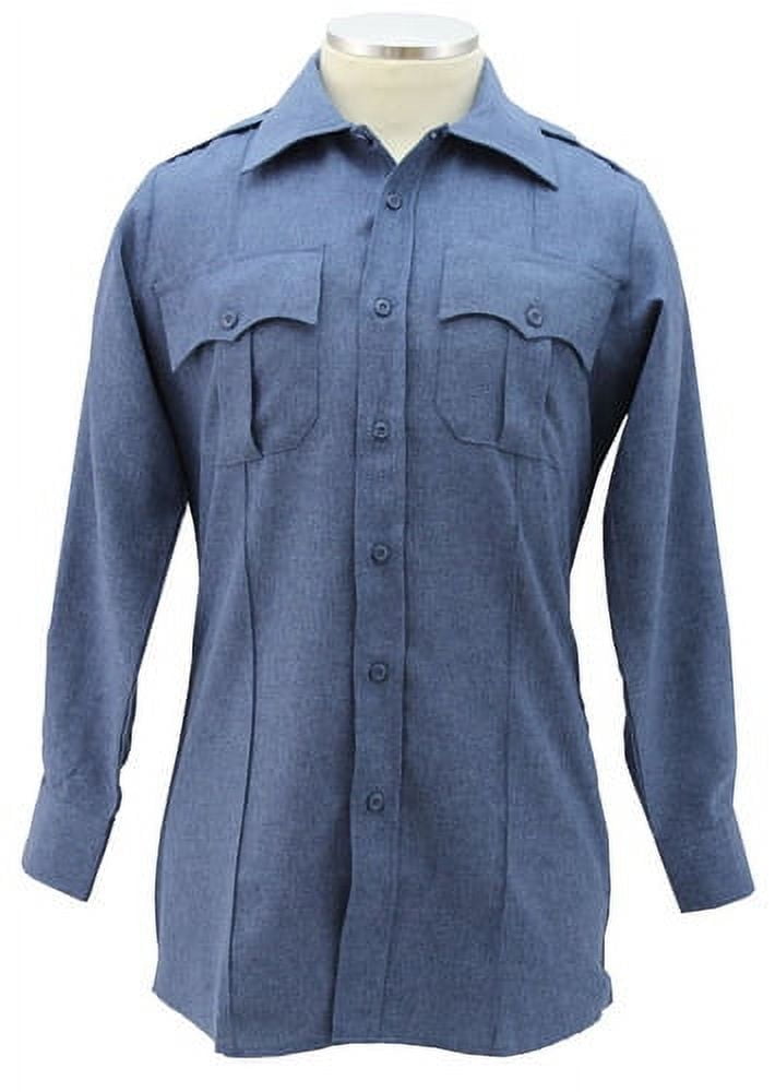 First Class 100% Polyester Long Sleeve Uniform Shirt - French Blue