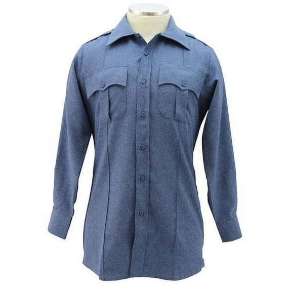 First Class 100% Polyester Long Sleeve Uniform Shirt - French Blue - S