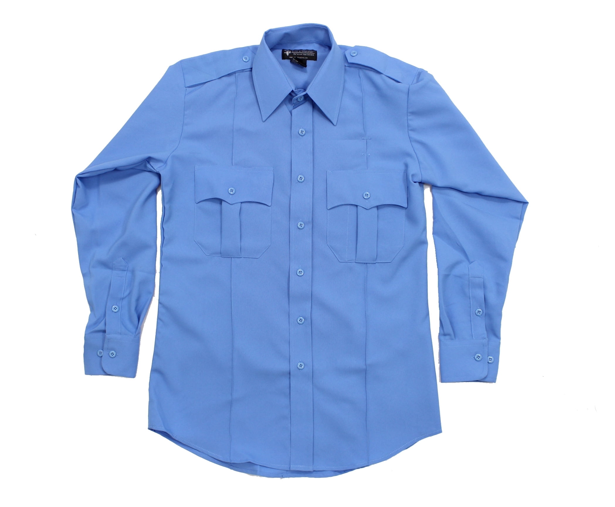 First Class 100% Polyester Long Sleeve Uniform Shirt - Light Blue