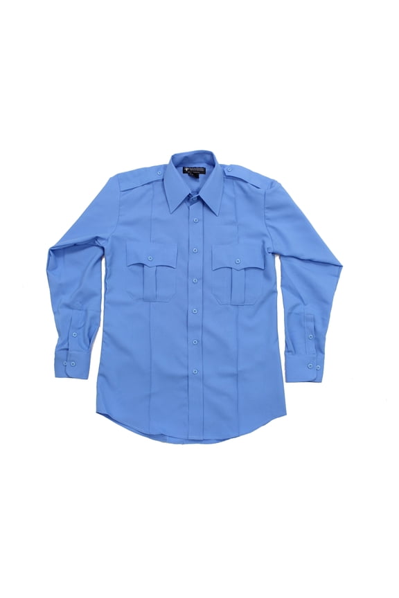 100% Polyester Long Sleeve Uniform Shirt - Light Blue - XL