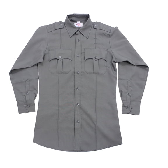 First Class 100% Polyester Long Sleeve Uniform Shirt - Light Gray - 2XL