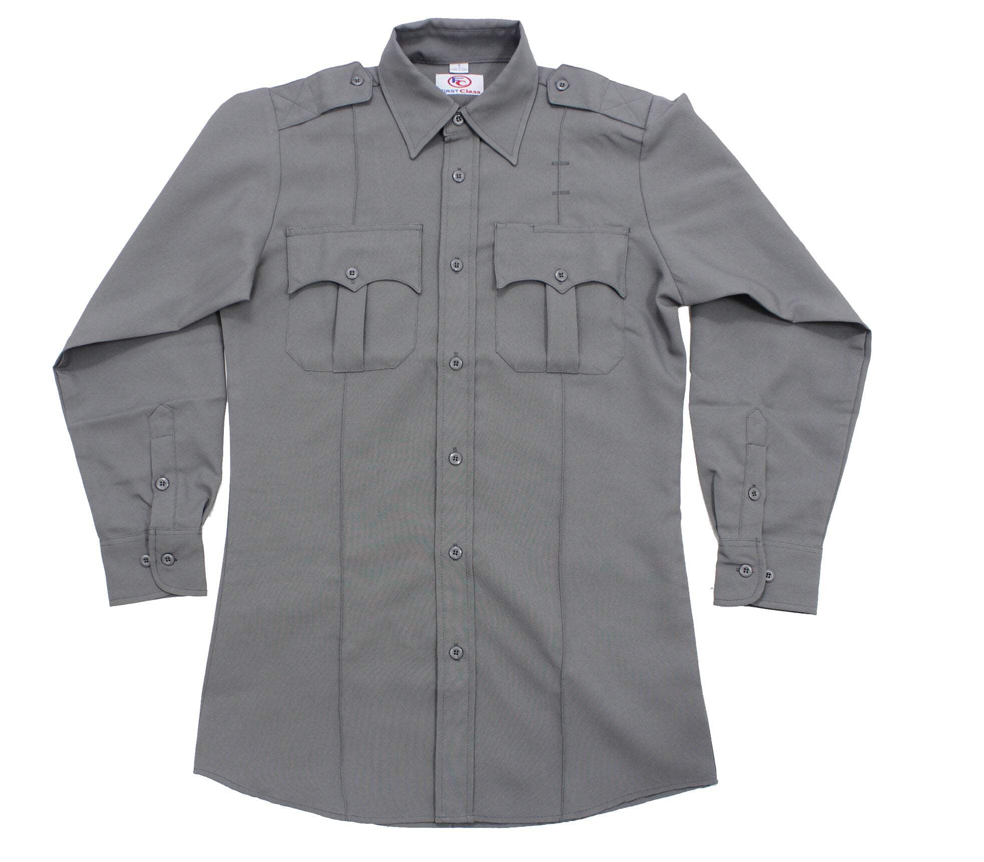 First Class 100% Polyester Long Sleeve Uniform Shirt - Tan First Class 100% Polyester Long Sleeve Uniform Shirt - Tan