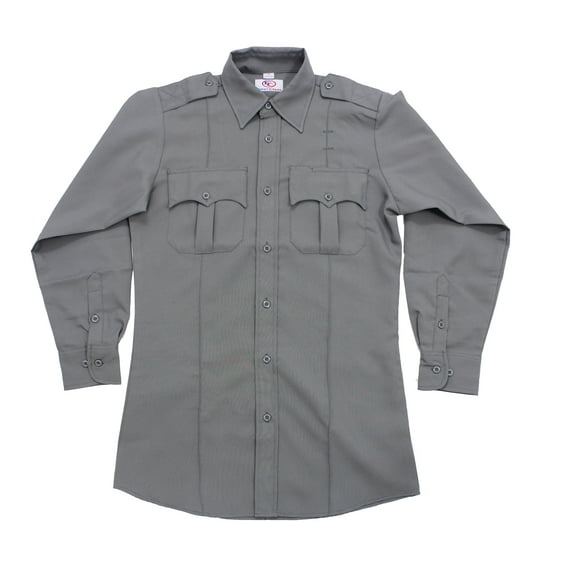 First Class 100% Polyester Long Sleeve Uniform Shirt - Light Gray - L