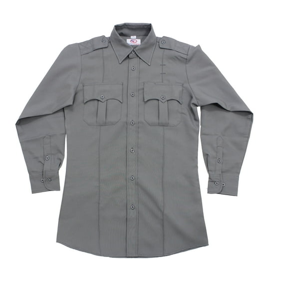 First Class 100% Polyester Long Sleeve Uniform Shirt - Light Gray - L