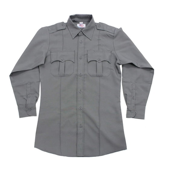 First Class 100% Polyester Long Sleeve Uniform Shirt - Light Gray - M