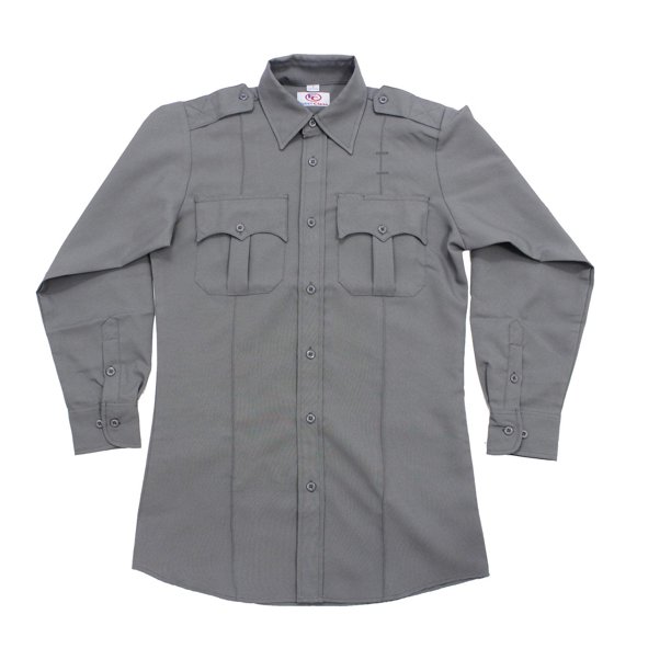First Class 100% Polyester Long Sleeve Uniform Shirt - Light Gray 