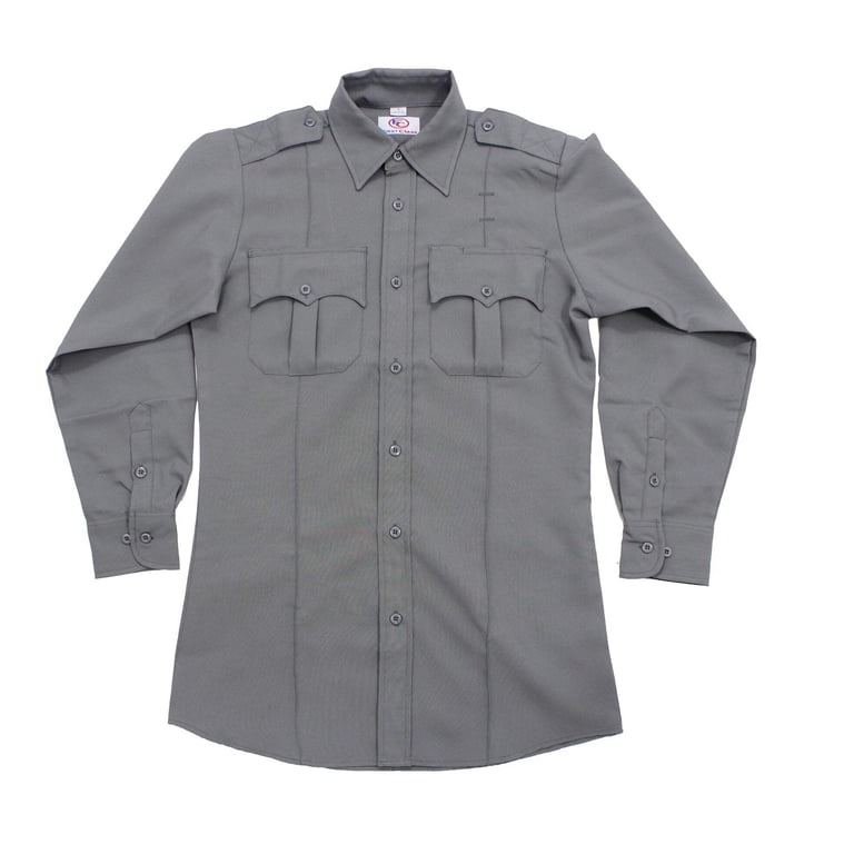 First Class 100% Polyester Long Sleeve Uniform Shirt - Light Gray