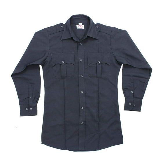 First Class 100% Polyester Long Sleeve Uniform Shirt - Navy Blue - L
