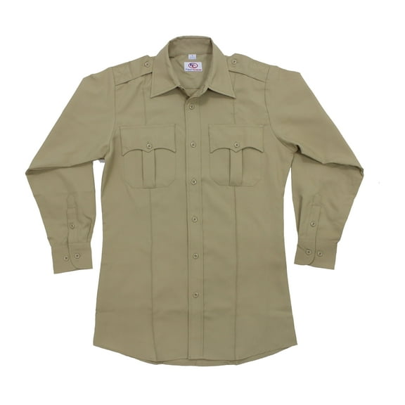 First Class 100% Polyester Long Sleeve Uniform Shirt - Tan - L