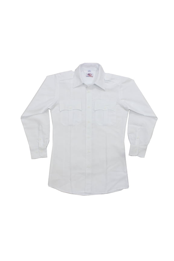 100% Polyester Long Sleeve Uniform Shirt - White - XL