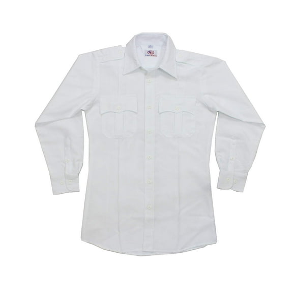 First Class 100% Polyester Long Sleeve Uniform Shirt - White - XS