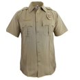 thumbnail image 1 of First Class 100% Polyester Short Sleeve Zippered Uniform Shirts - Tan - XL, 1 of 8