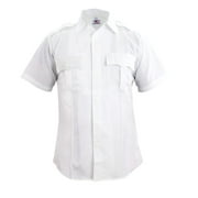 First Class 100% Polyester Short Sleeve Zippered Uniform Shirts - White - M