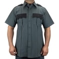 thumbnail image 1 of First Class 100% Polyester Two Tone Short Sleeve Men's Uniform Shirt X-Large Dark Gray & Black, 1 of 4
