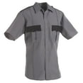 thumbnail image 1 of First Class 100% Polyester Two Tone Short Sleeve Uniform Shirt - Light Gray and Black - M, 1 of 4