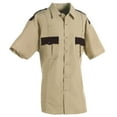 thumbnail image 1 of First Class 100% Polyester Two Tone Short Sleeve Uniform Shirt - Tan and Brown - M, 1 of 4
