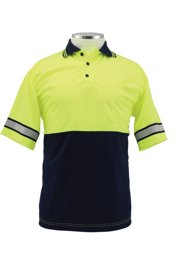 First Class High Visibility Two Tone Polyester Polo Shirt - 3XL
