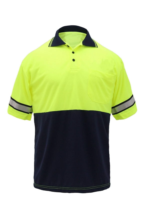 First Class High Visibility Two Tone Polyester Polo Shirt - XS