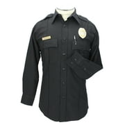 First Class Long Sleeve Poly/Rayon Uniform Shirt - Black - L