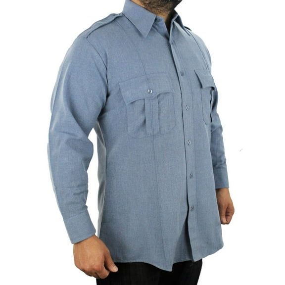 First Class Long Sleeve Poly/Rayon Uniform Shirt - Border Green - S